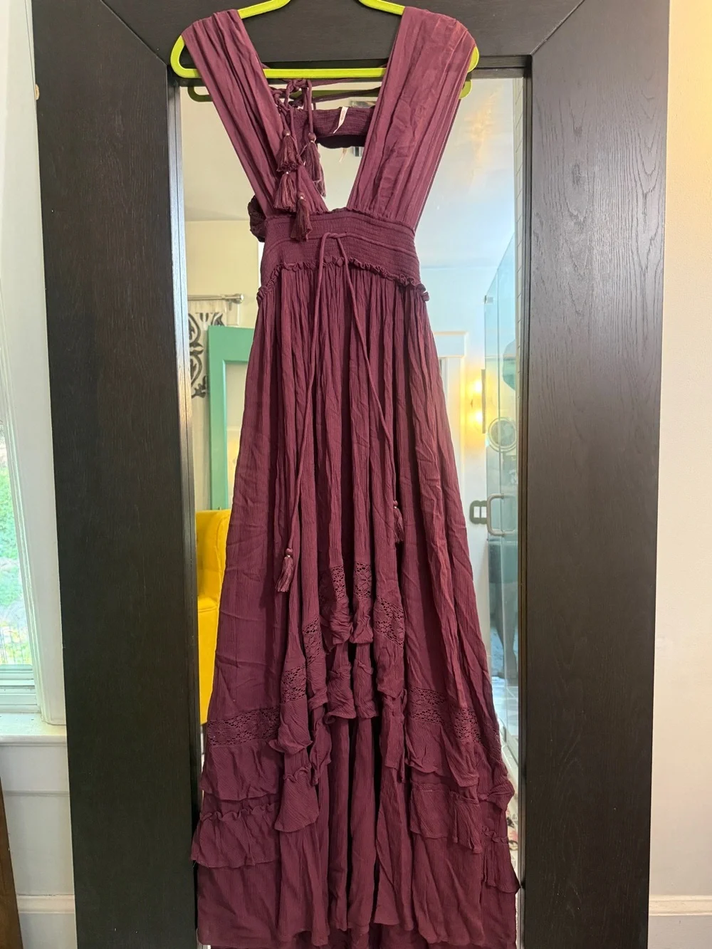 Free People Santa Maria Maxi Dress in Butgundy